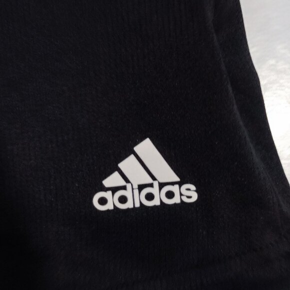 Adidas aeroready active wear running short black 3 white stripes girl's size M - Picture 9 of 11